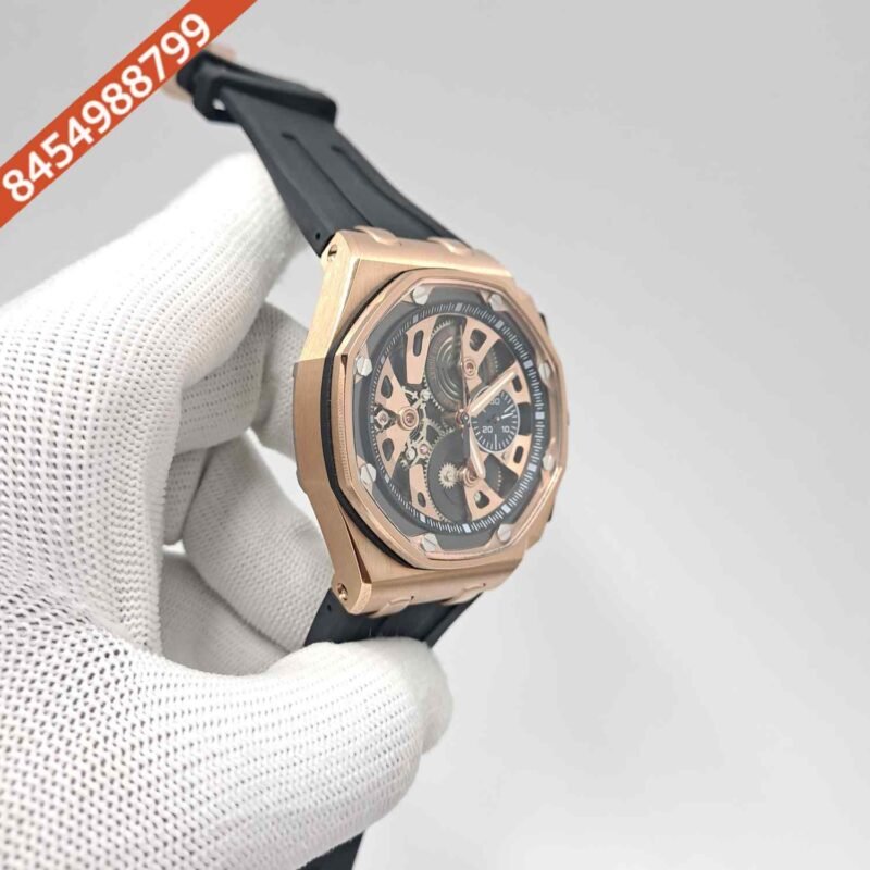 Audemars Piguet Royal Oak Offshore Rose Gold Tourbillon Chronograph Limited Edition 45mm Swiss Watch - Image 3