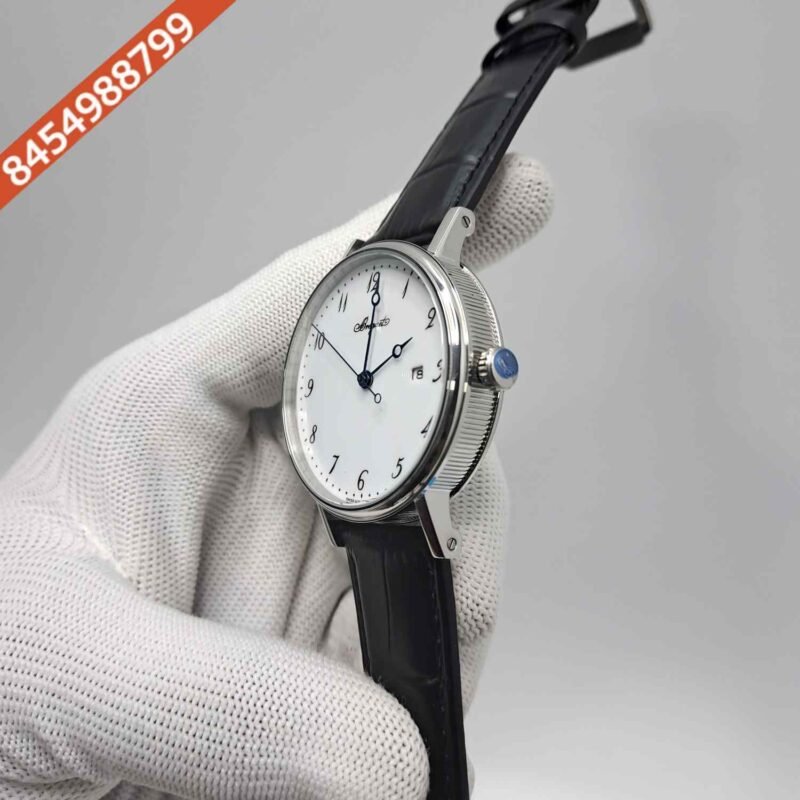 Breguet Classique  White Dial Black Leather Strap Swiss Automatic Watch - Image 2