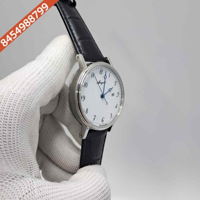 Breguet Classique  White Dial Black Leather Strap Swiss Automatic Watch - Image 3