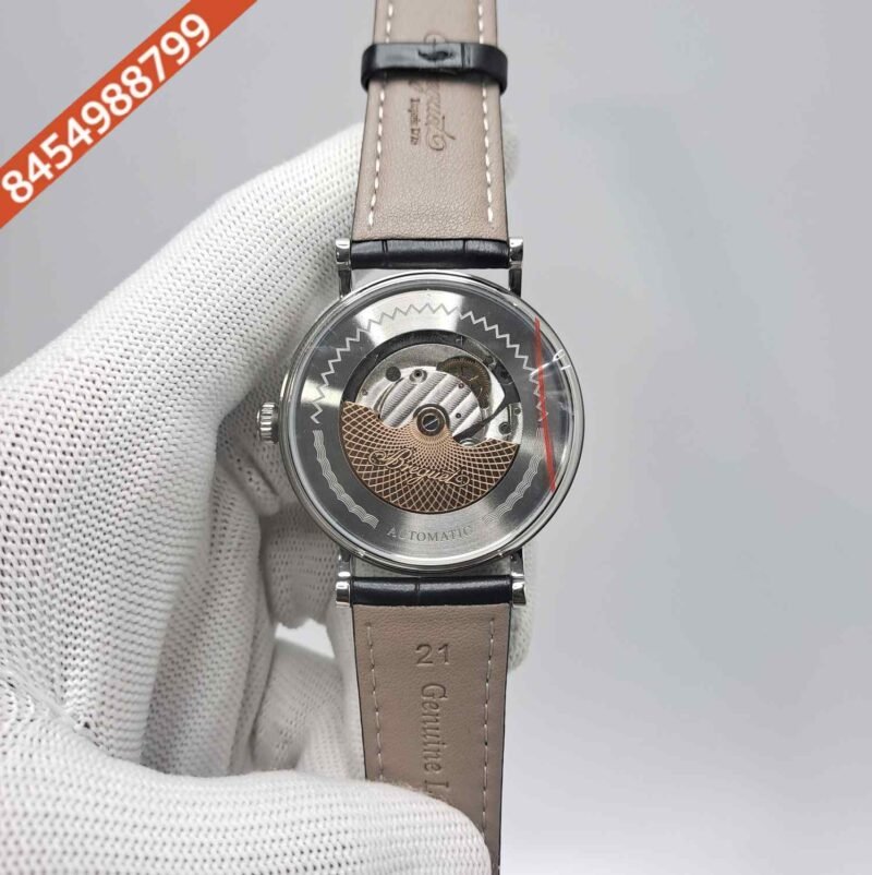 Breguet Classique  White Dial Black Leather Strap Swiss Automatic Watch - Image 4