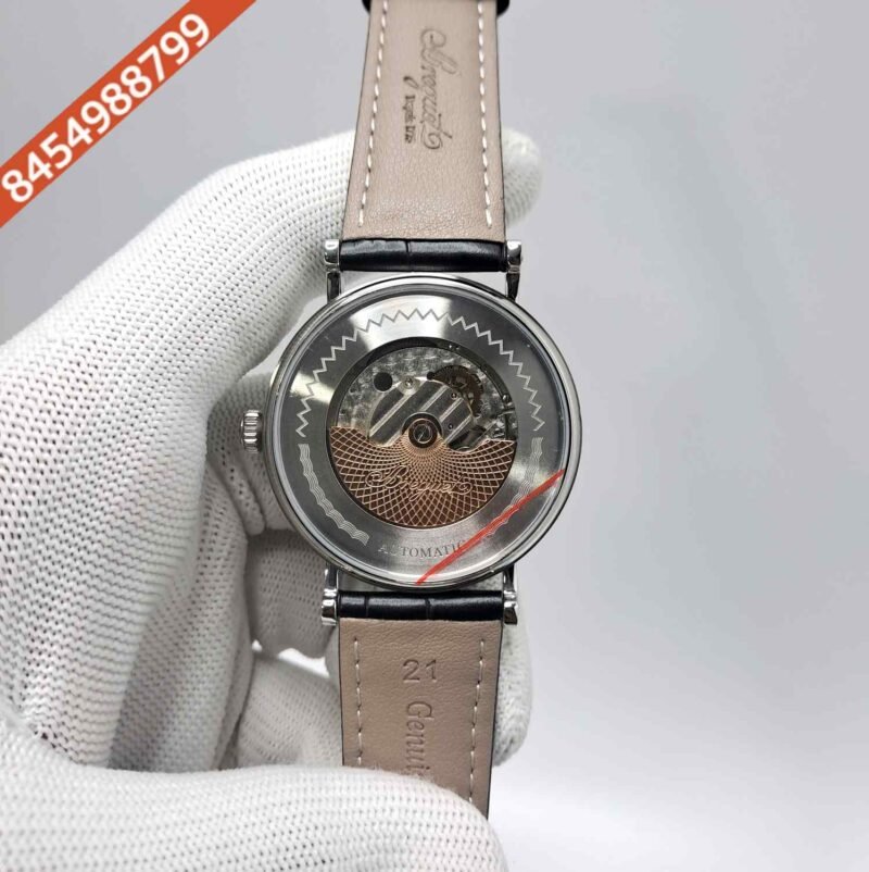Breguet Moonphase Black Edition Leather Strap Swiss Automatic Watch - Image 4