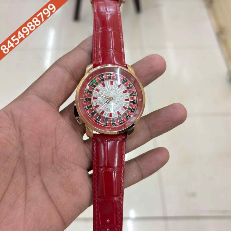 Jacob & Co Casino Tourbillon Diamond Rose Gold Red Strap Limited Edition Swiss Automatic Watch