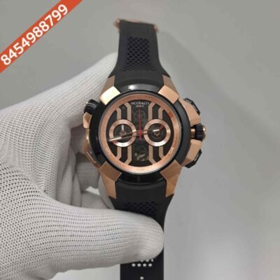 Jacob & Co Epic X Chronograph Black Dial Black Rubber Strap Swiss Quartz Watch