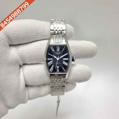 LONGINES EVIDENZA Steel Black Roman Marking Dial Swiss Watch