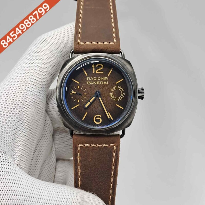 Luminor Panerai Radiomir Giorni Breveatto Brown Dial Brown Leather Strap Swiss Automatic Watch