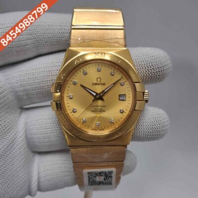 Omega Constellation Co Axial Full Gold Edition Diamond Marker Swiss Automatic Watch
