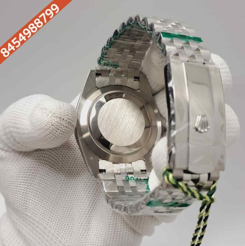 Rolex Date-just Diamond Roman Figure Steel Black Dial Semi ETA Swiss Automatic Watch - Image 4