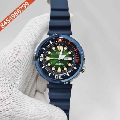Seiko Prospex Sea Divers 200M Green Dial Blue Rubber Strap Swiss Automatic Watch