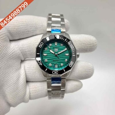 TAG Heuer Aquaracer Professional 300 Date-Steel Green Dial Diamond Marking Swiss  Watch