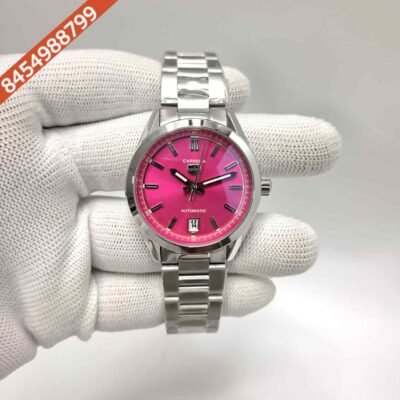 TAG Heuer Carrera Date-Steel Pink Dial Swiss Watch
