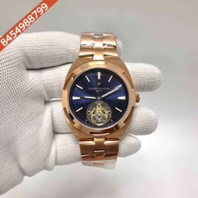 Vacheron Constantin Overseas Tourbillon Rose Gold Blue Dial Swiss Automatic Watch