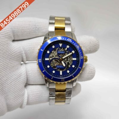 Fossil FB-01 Steel Blue Dial Dual Tone Steel Swiss Automatic Watch