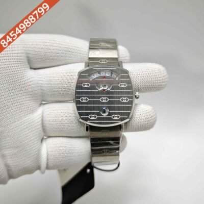 Gucci Grip Silver Stainless Steel Swiss Quartz Watch