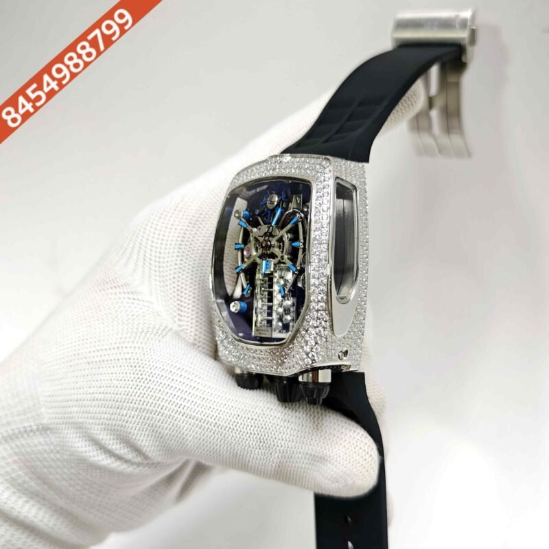 Jacob & Co. Bugatti Chiron Tourbillon Diamond Black Rubber Strap Swiss Automatic Watch - Image 2
