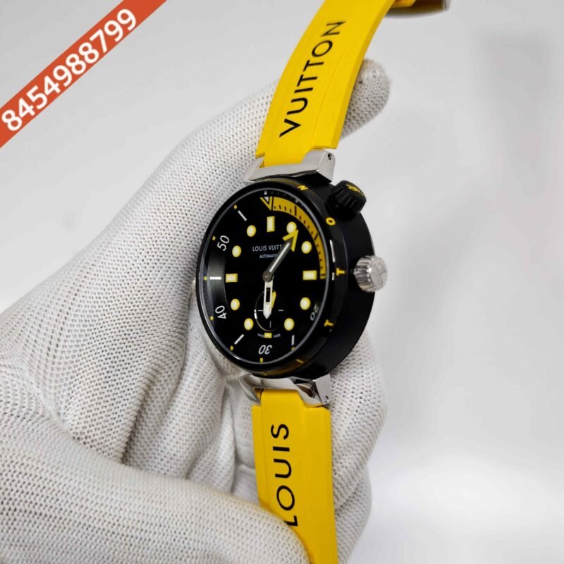 Louis Vuitton Tambour Street Diver Black & Yellow Swiss Automatic Watch - Image 2