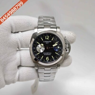 Luminor Panerai GMT PAM 88 Steel Black Dial Stainless Steel Strap Swiss Automatic Watch