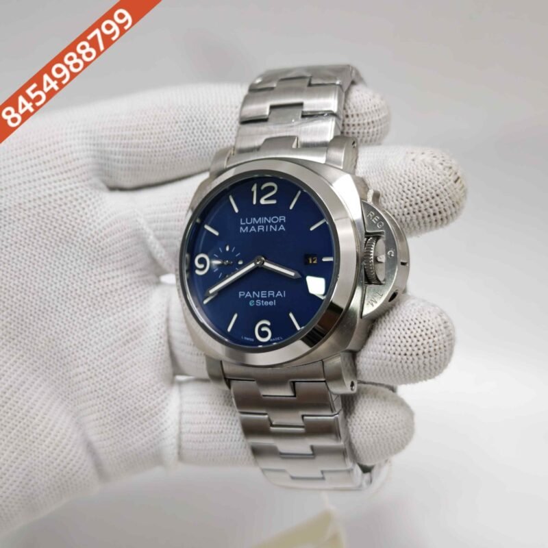 Panerai Luminor Marina PAM01358 Blue Dial Steel Strap Swiss Automatic Watch - Image 2