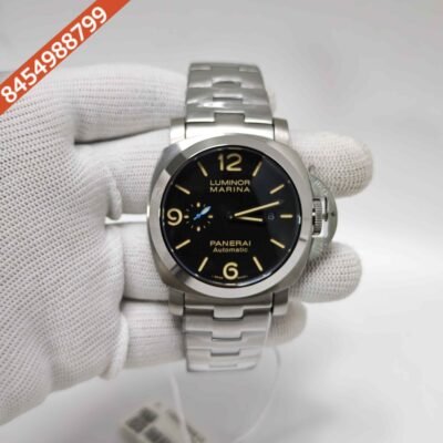 Panerai Luminor Marina Black Dial Steel Strap Swiss Automatic Watch