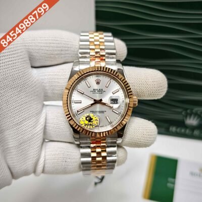 Rolex Date-Just Stick Marker Dual Tone White Dial Semi ETA Swiss Automatic Watch