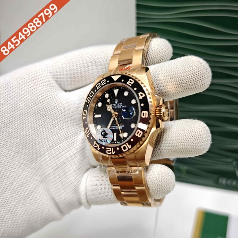 Rolex GMT-Master II Full Rose Gold Semi ETA Swiss Automatic Watch - Image 2