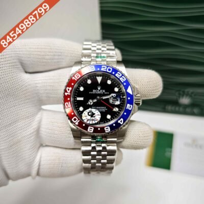 Rolex GMT Master II Pepsi Edition Steel Black Dial Semi ETA Swiss Automatic Watch