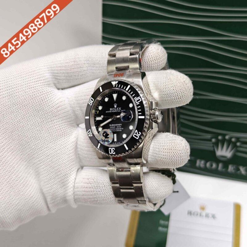 Rolex Submariner Steel Black Dial Swiss Semi ETA Automatic Watch (Premium Quality) - Image 2