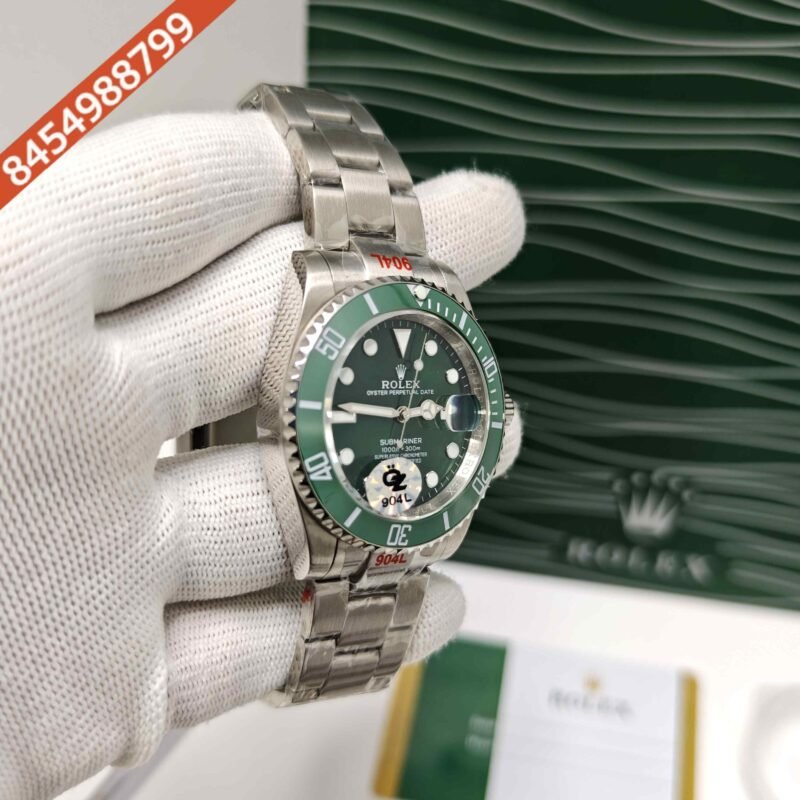 Rolex Submariner Steel Green Dial Swiss Semi ETA Automatic Watch (Premium Quality) - Image 3