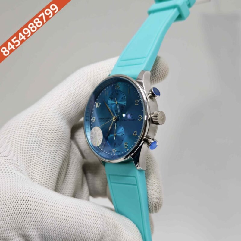 IWC Portugieser Chronograph Blue Dial Rubber trap Swiss Automatic Watch - Image 2