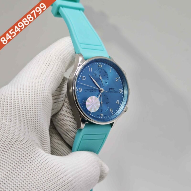 IWC Portugieser Chronograph Blue Dial Rubber trap Swiss Automatic Watch - Image 3