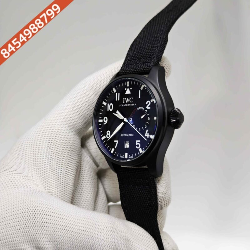 IWC Schaffhausen Big Pilot Top Gun Black Dial Black Nylon Strap Swiss Automatic Watch - Image 2