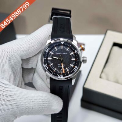 Maurice Lacroix Pontus S Diver Gold Case Black Dial Rubber Strap Swiss Automatic Watch