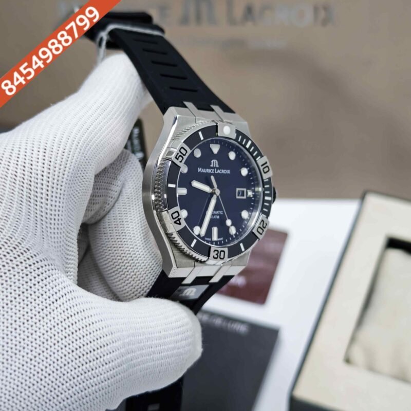 Maurice Lacroix Aikon Venturer Steel Black Dial Rubber Strap Swiss Automatic Watch - Image 3