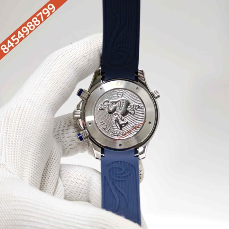 Omega Seamaster 300M Chronograph Blue Dial Blue Strap Swiss Automatic Watch - Image 4