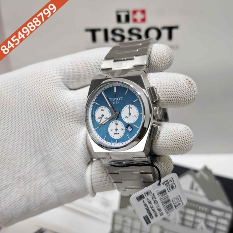 Tissot 1853 T-Classic PRX Chronograph Steel Blue Dial Store Qualty Swiss Automatic Watch - Image 2