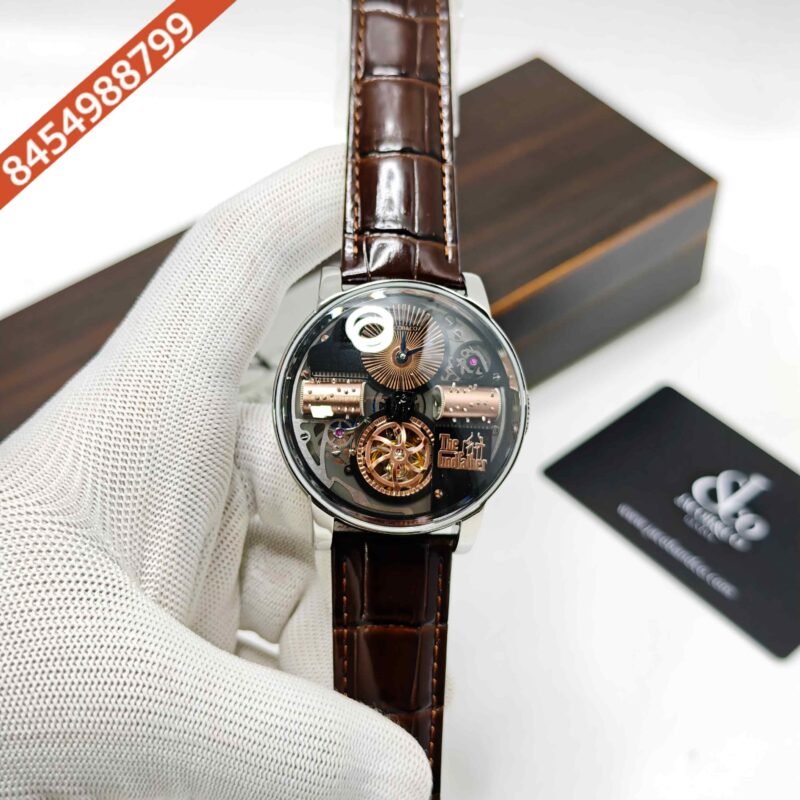 Jacob & Co. Opera Godfather Steel Brown Leather Strap Swiss Automatic Watch