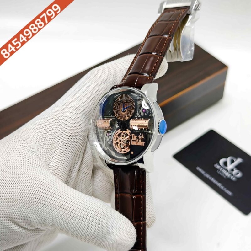 Jacob & Co. Opera Godfather Steel Brown Leather Strap Swiss Automatic Watch - Image 2