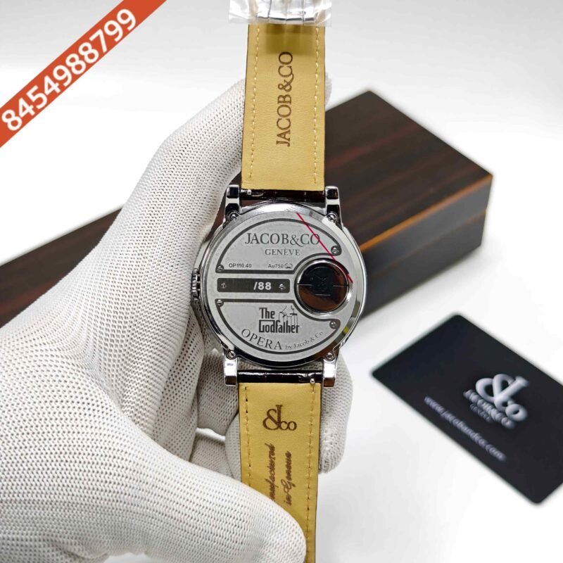 Jacob & Co. Opera Godfather Steel Brown Leather Strap Swiss Automatic Watch - Image 5