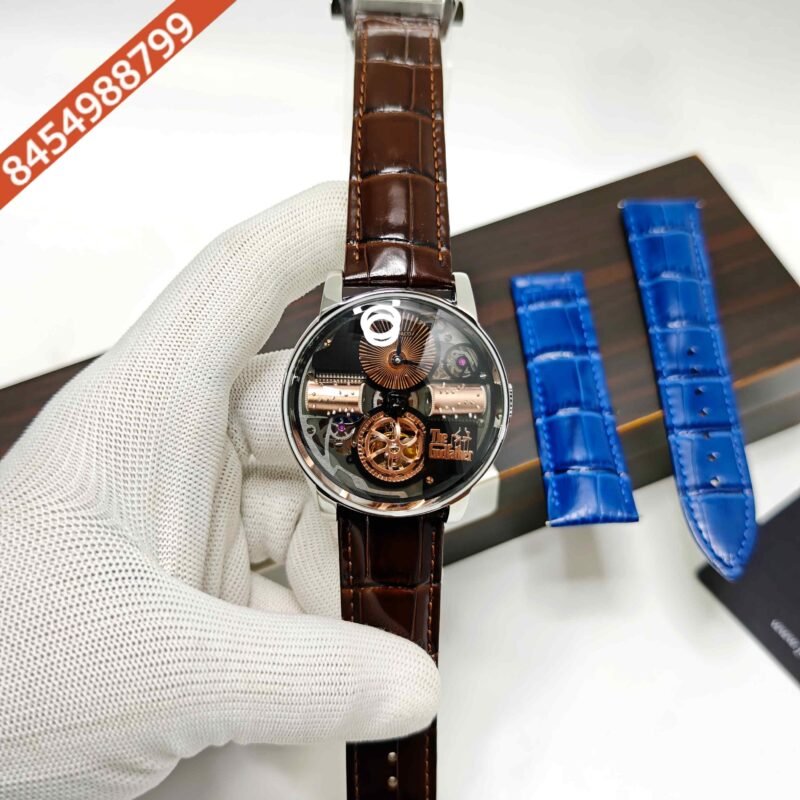 Jacob & Co. Opera Godfather Steel Brown Leather Strap Swiss Automatic Watch - Image 4