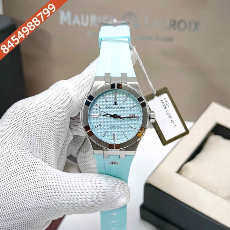Maurice Lacroix Aikon Venturer Silver Tiffany Blue Dial Rubber Strap Swiss Automatic Watch