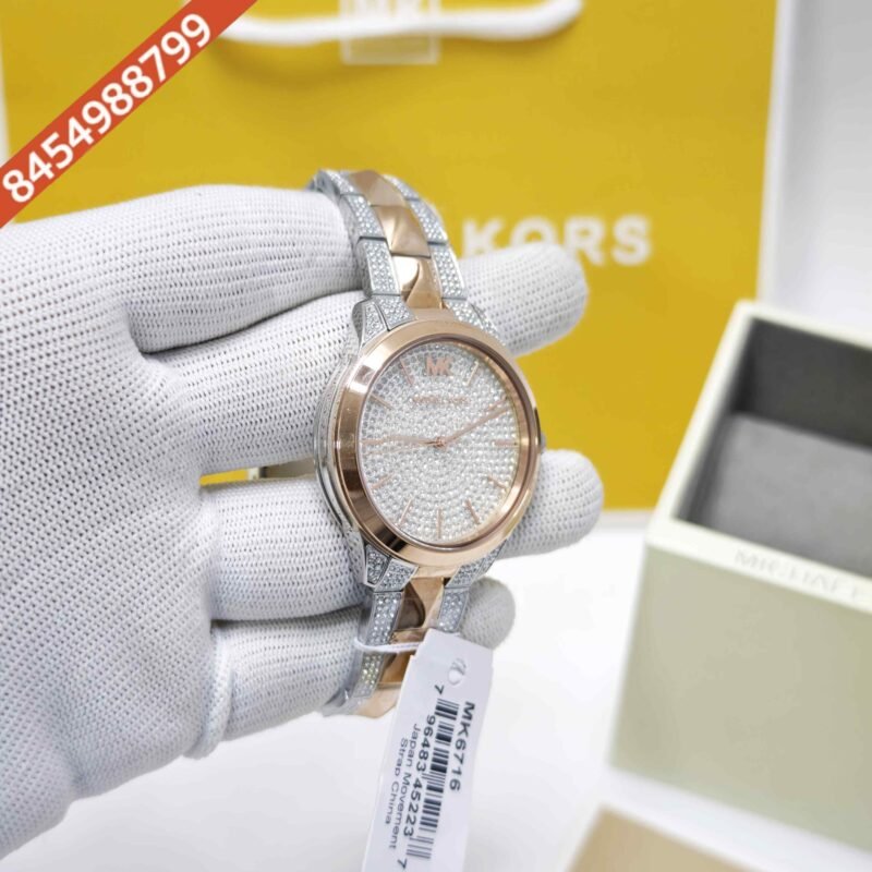 Michael Kors MK6716 Runway Mercer White Diamond Dial Swiss Watch - Image 3