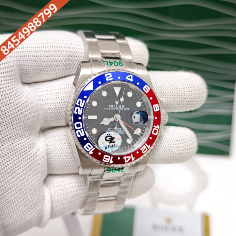 Rolex GMT Master II Pepsi Edition Steel Black Dial Semi ETA Swiss Automatic Watch - Image 3