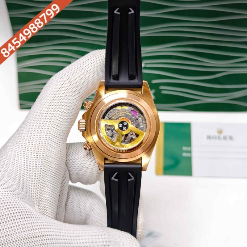 Rolex Oyster Perpetual Cosmograph Daytona Rose Gold White Dial Swiss Semi ETA Automatic Watch - Image 4