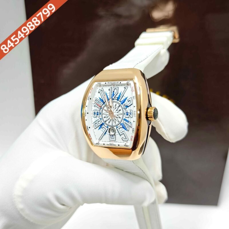 Franck Muller Yachting Vanguard V45 SC DT Steel Rose Gold White Dial Swiss Automatic Watch - Image 2