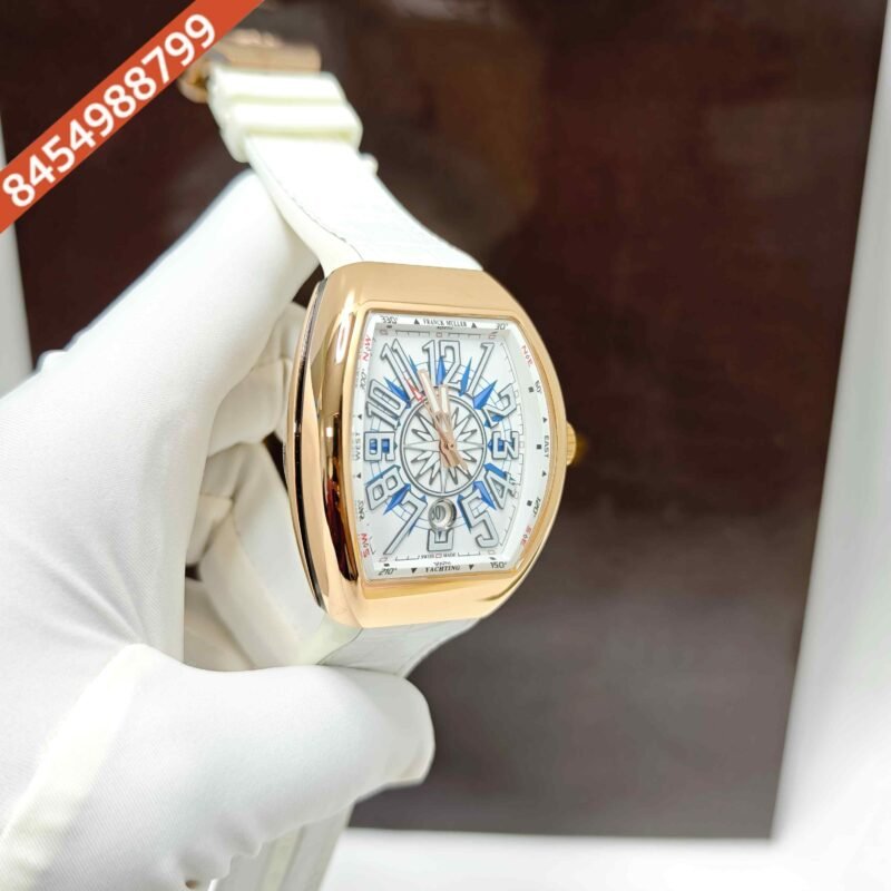 Franck Muller Yachting Vanguard V45 SC DT Steel Rose Gold White Dial Swiss Automatic Watch - Image 3