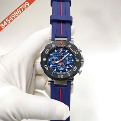 Gc DiverCode Chrono Y63005G7MF Steel Blue Dial Blue Rubber Strap Swiss Watch