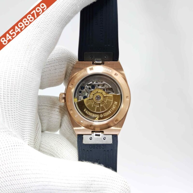 Vacheron Constantin Overseas 6000V Tourbillon Rose Gold Full Black Dial Rubber Strap Swiss Automatic Watch - Image 4