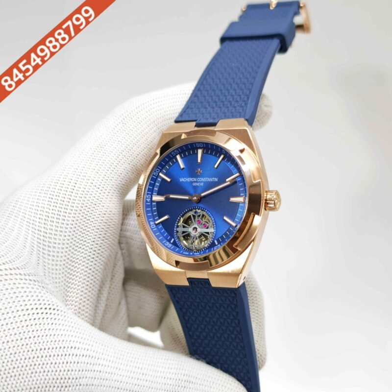 Vacheron Constantin Overseas 6000V Tourbillon Rose Gold Full Blue Dial Rubber Strap Swiss Automatic Watch - Image 2