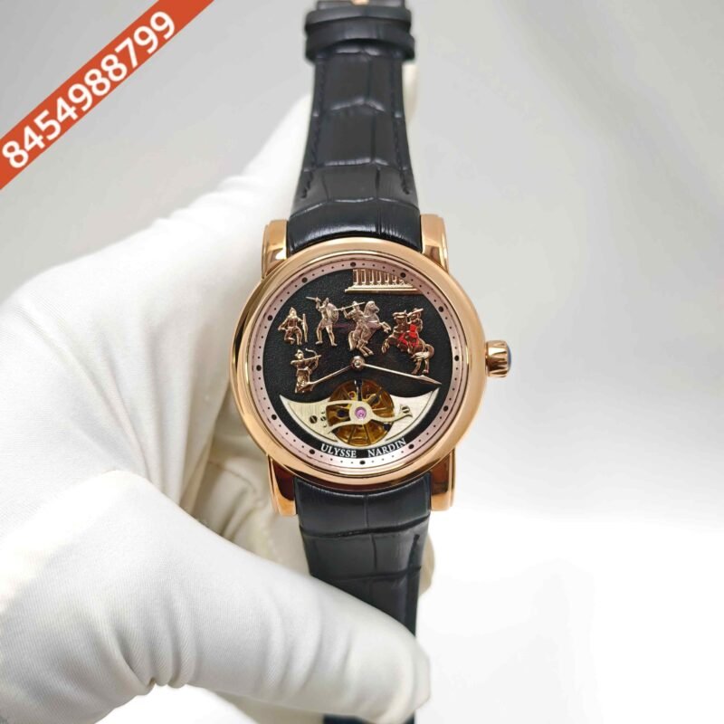 Ulysse Nardin Alexander Great Minute Repeater Westminster Tourbillon Jaq Rose Gold Black Dial Swiss Automatic Watch