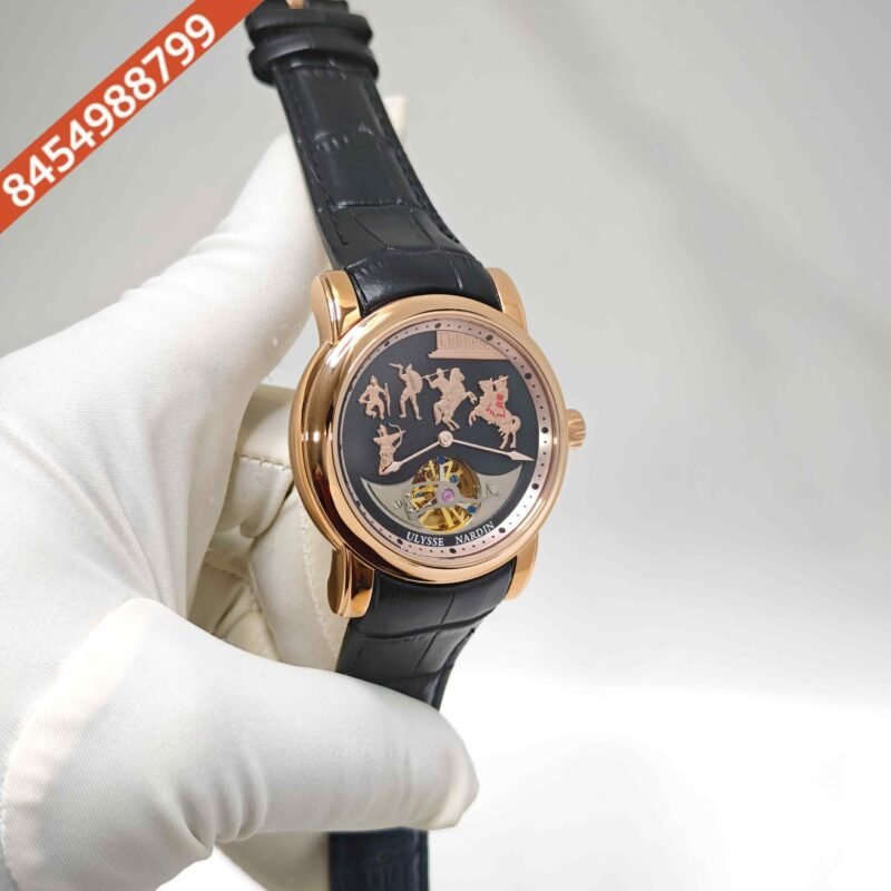 Ulysse Nardin Alexander Great Minute Repeater Westminster Tourbillon Jaq Rose Gold Black Dial Swiss Automatic Watch - Image 3