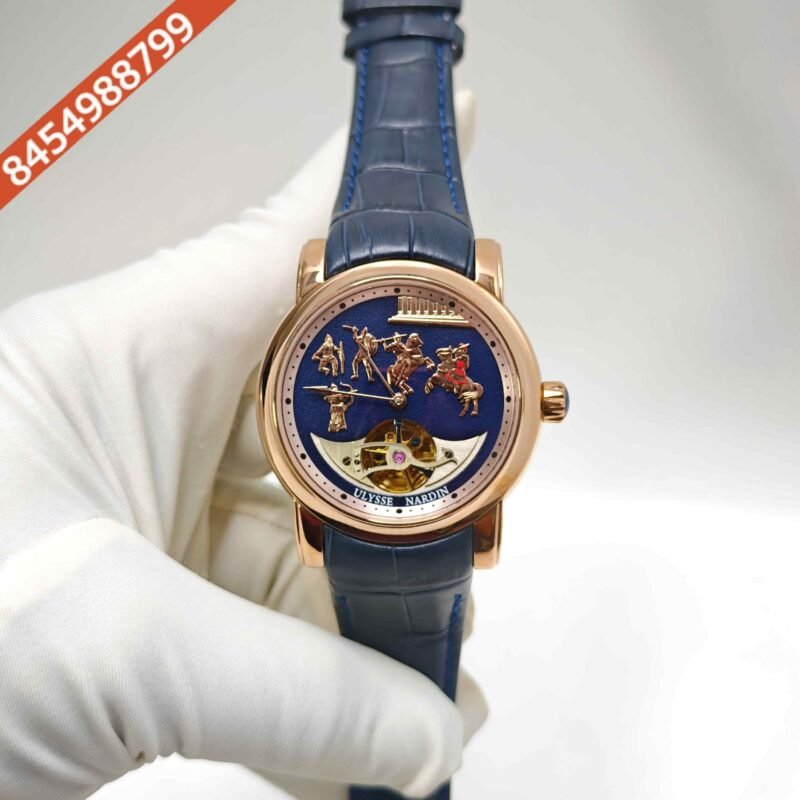 Ulysse Nardin Alexander Great Minute Repeater Westminster Tourbillon Jaq Rose Gold Blue Dial Swiss Automatic Watch